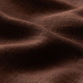Lněná látka Ramie mix medium – tmavě hnědá, 