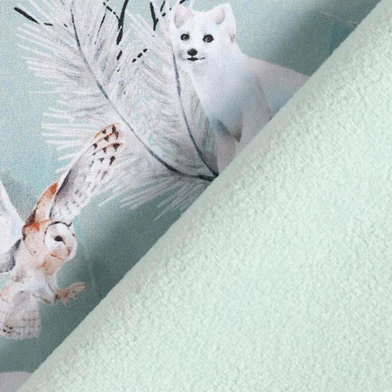 Softshell Polární liška a sova pálená digitální potisk – světle mátová,  image number 5