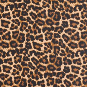 Povrstvená bavlna Jemný leopardí vzor – hnědá/černá, 