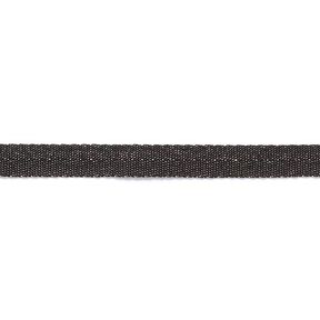 Tkaná stuha Metalický [9 mm] – černá/stříbrná metalická, 