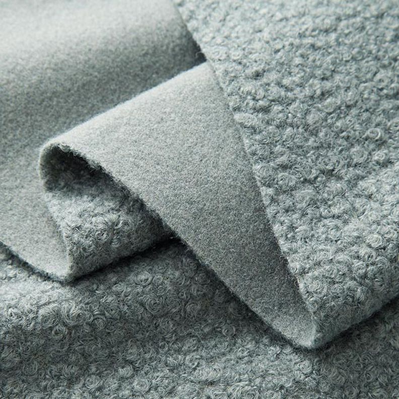 Valchované pletené buklé – modrošedá,  image number 3