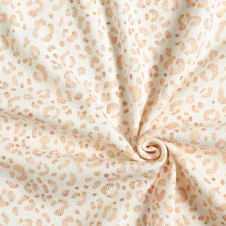 Žebrovan&yacute; žerzej N?žn&yacute; leopard digit&aacute;ln&iacute; potisk &ndash; b&iacute;l&aacute;,  image number 3