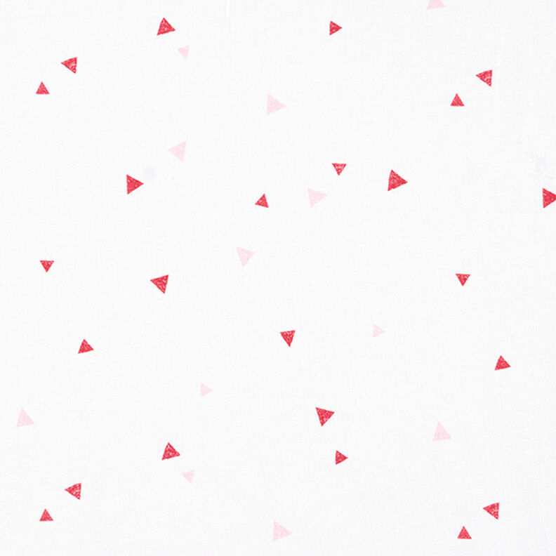GOTS Bavlněný žerzej trojúhelníky s razítkovaným vzhledem | Tula – bílá,  image number 1
