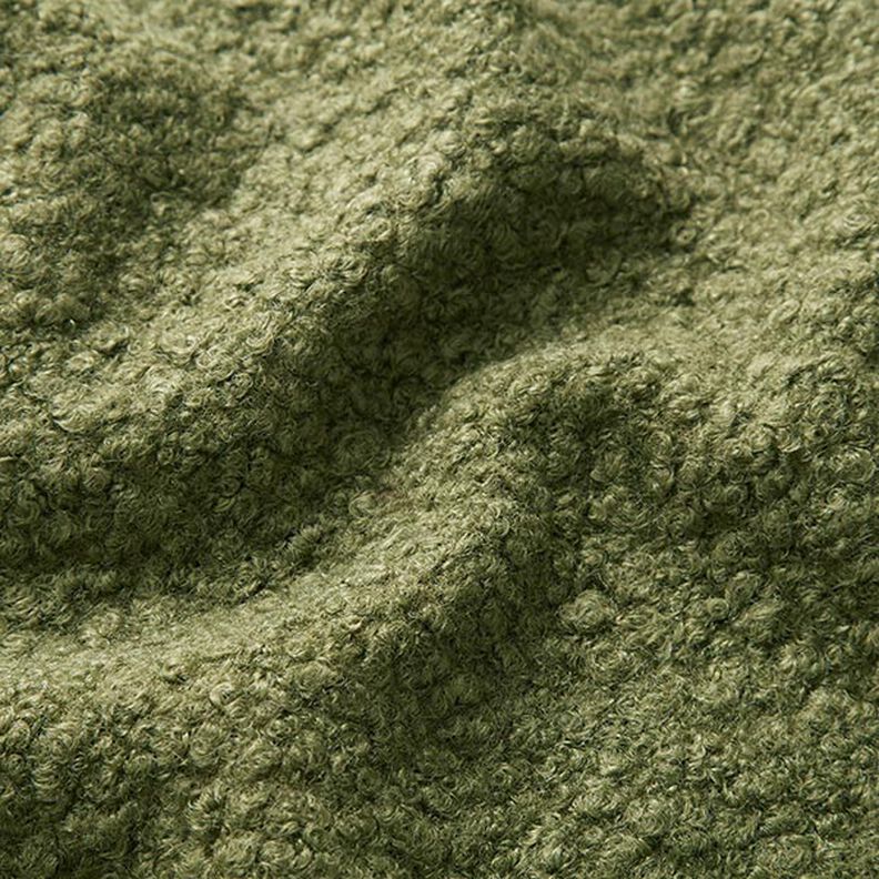 Valchované pletené buklé – olivová,  image number 2