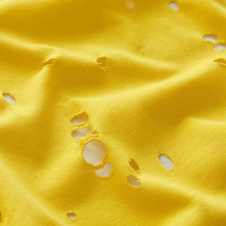Bavlněný žerzej Poničený vzhled – citrónově žlutá,  image number 2