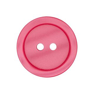 Plastový dvoudírkový knoflík Basic - jasně růžová, 