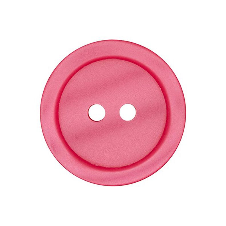 Plastový dvoudírkový knoflík Basic - jasně růžová,  image number 1