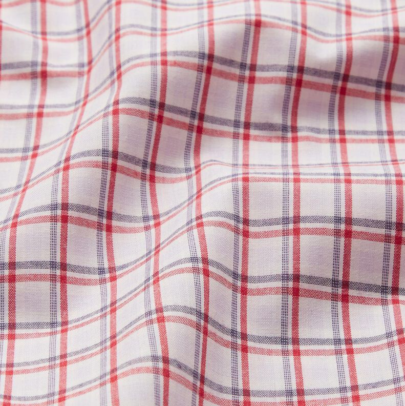 Košilová tkanina offsetové kostky – bílá/namornicka modr,  image number 2