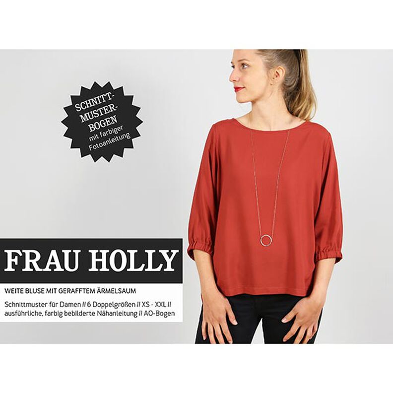 FRAU HOLLY – široká halenka s nabíraným lemem rukávů, Studio Schnittreif  | XS -  XXL,  image number 1