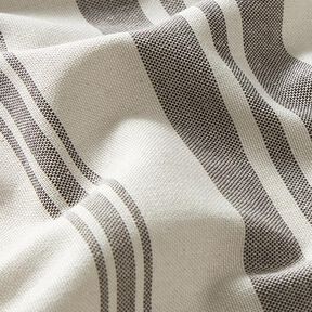 Dekorační látka Plátno tkané pruhy – antracitová | Zbytek 60cm, 