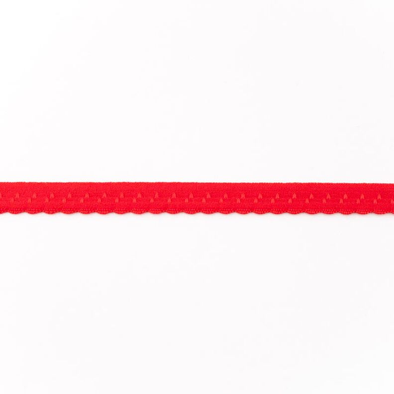 Elastická lemovací stuha Krajka [12 mm] – červená,  image number 1