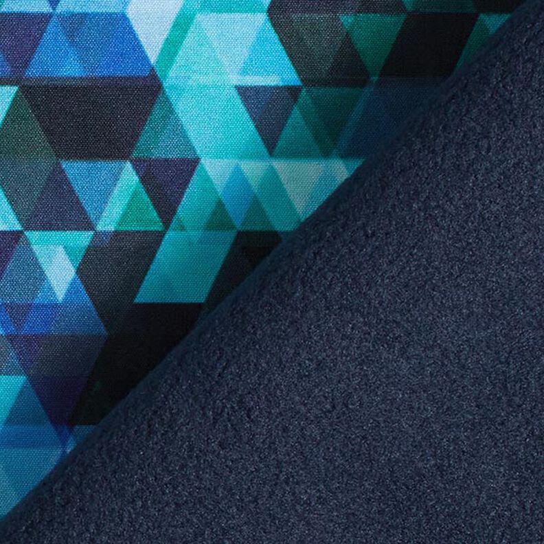 Softshell Barevné trojúhelníky digitální potisk – noční modrá/tyrkysová,  image number 5