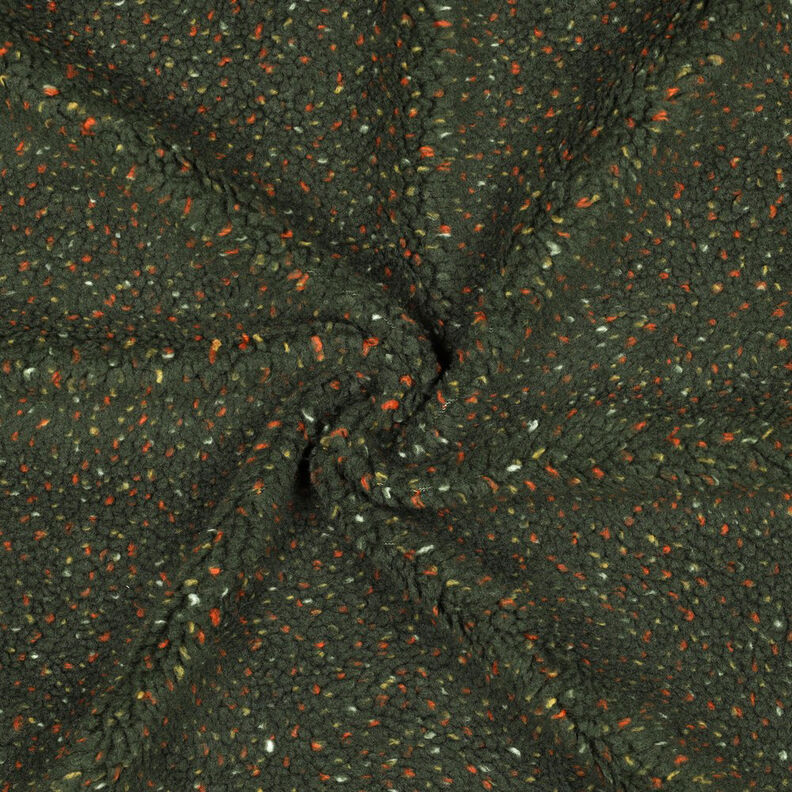 Plyš teddy Tvíd Melír | Poppy Fabrics – tmavě zelená, image number 3