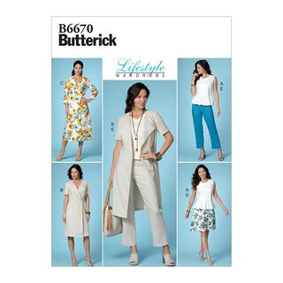 Top, šaty, sukně, kalhoty, Butterick 6670 | 40-48, 