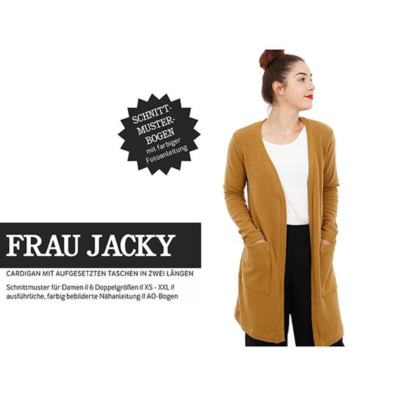 FRAU JACKY – kardigan s nakládanými kapsami, Studio Schnittreif | XS - XXL,  image number 1