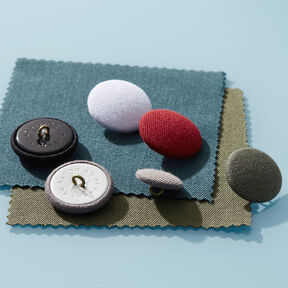 Potažený knoflík, Bi-Stretch Gabardén – karmínově červená, 