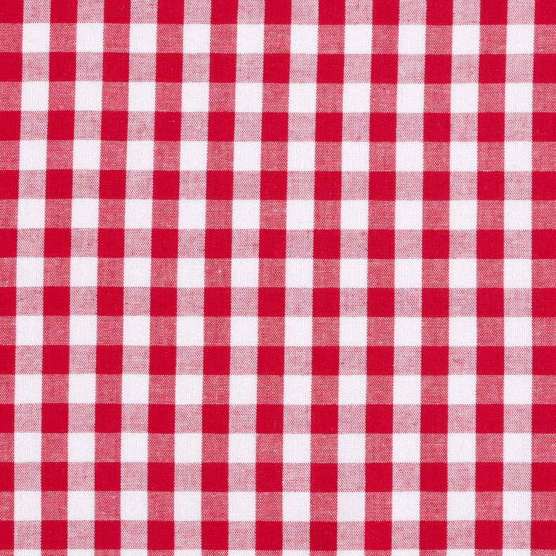 Bavlněná látka Vichy károvaná 1 cm – červená/bílá,  image number 1