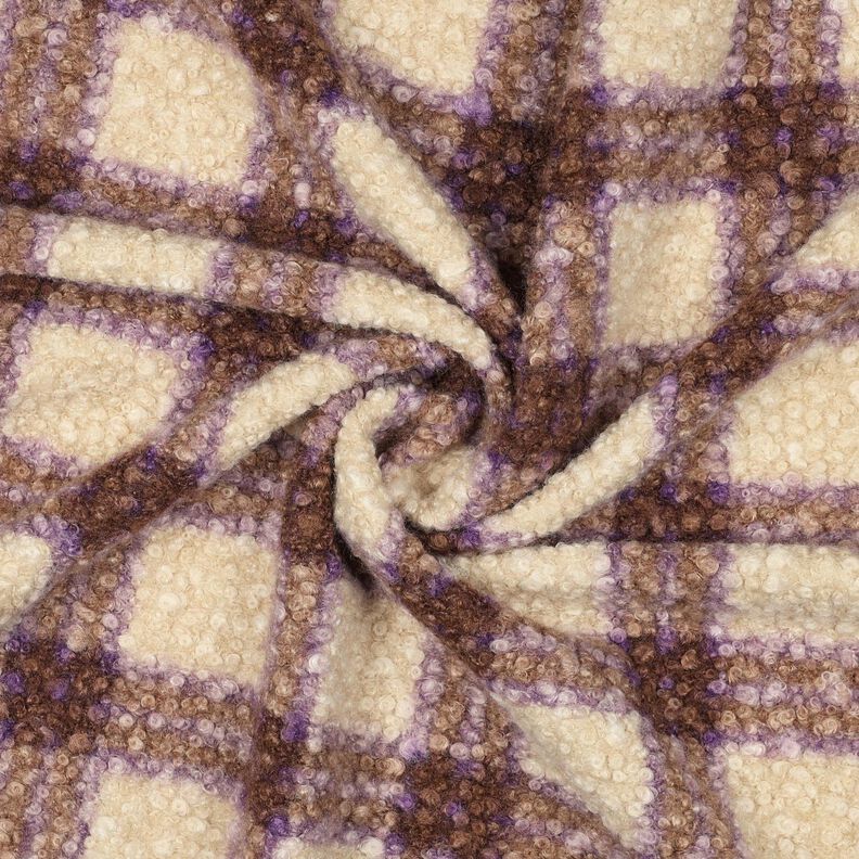 Pletené buklé Károvaná – zelená/vlněná bílá, image number 3