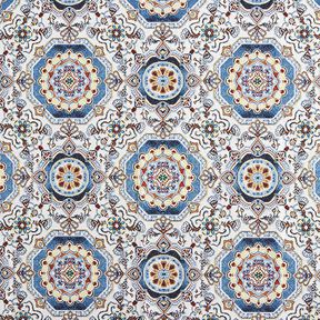 Dekorační látka Gobelín Orientální mandala – modrá/slonová kost, 