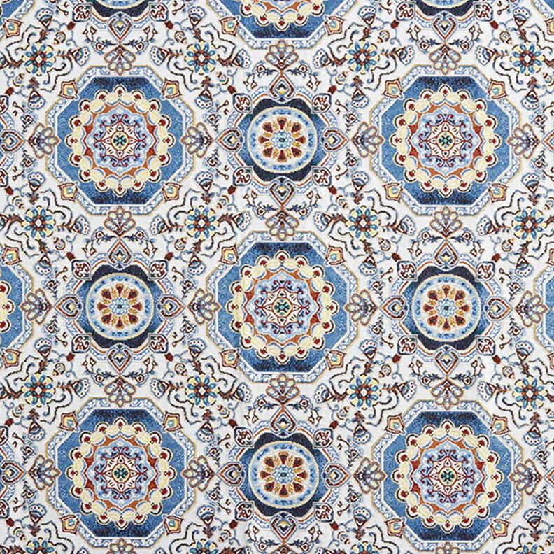 Dekorační látka Gobelín Orientální mandala – modrá/slonová kost, image number 1
