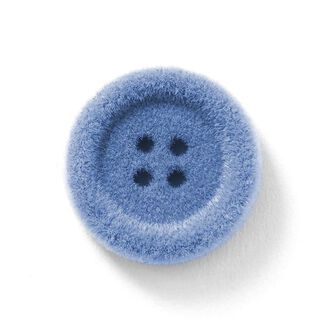 Sametový knoflík 4dírkový – holubí modrá, 