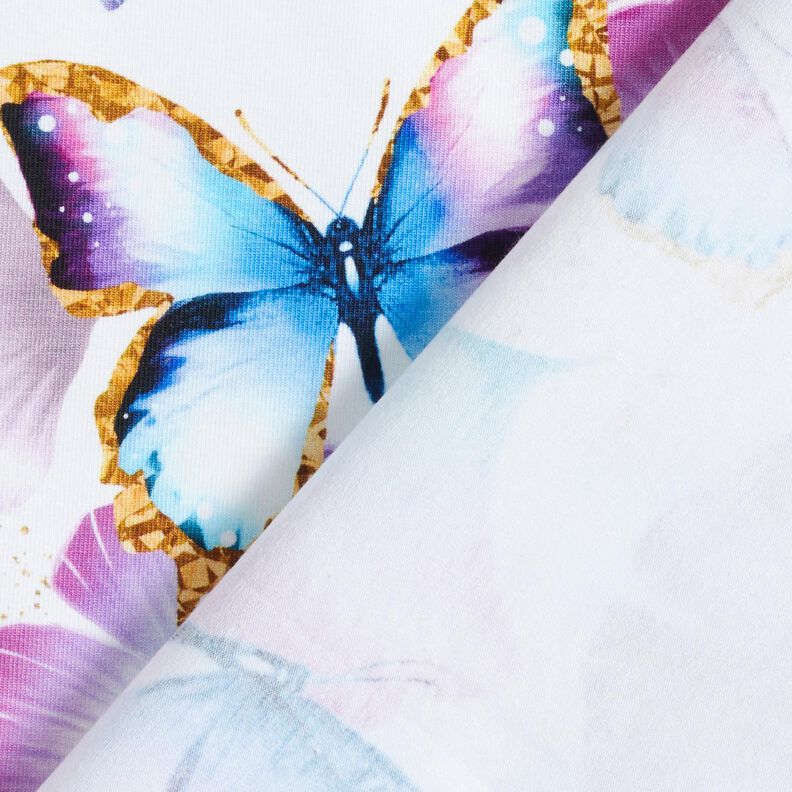 Bavlněný žerzej Motýli ginkgo | Glitzerpüppi  – bílá,  image number 4