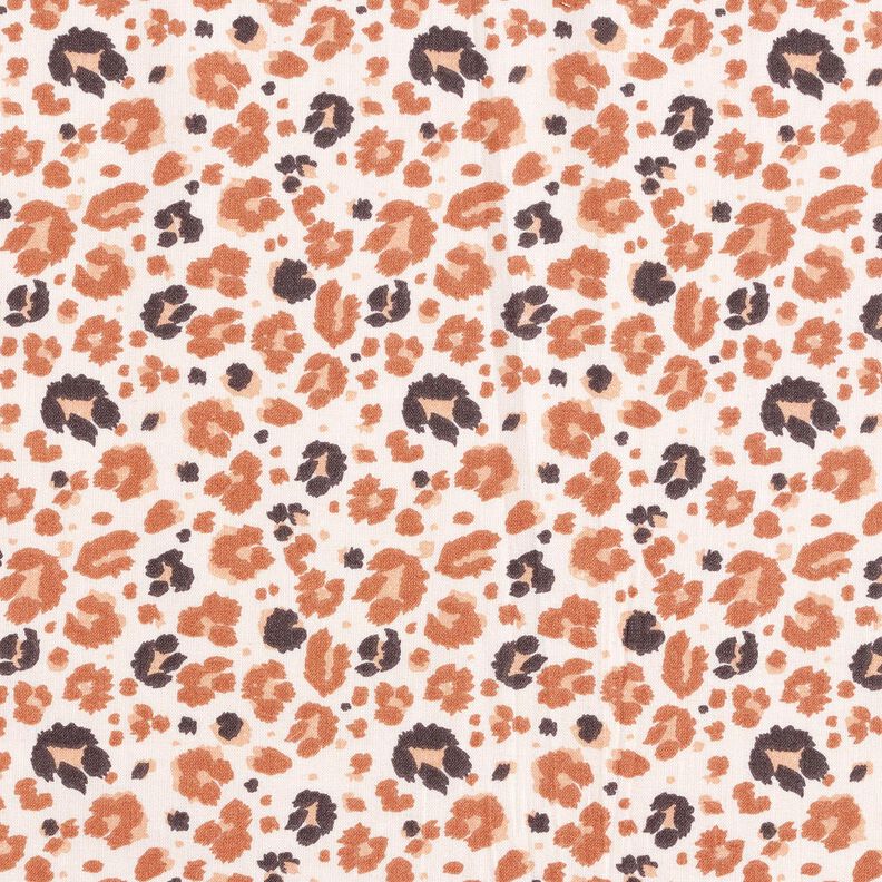 Bavlněná látka Kreton Velké leopardí skvrny – mědená/světle béžová, image number 1