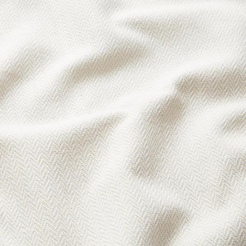 Dekorační látka Žakár jemný ševron – vlněná bílá,  image number 2