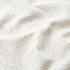 Dekorační látka Žakár jemný ševron – vlněná bílá, 