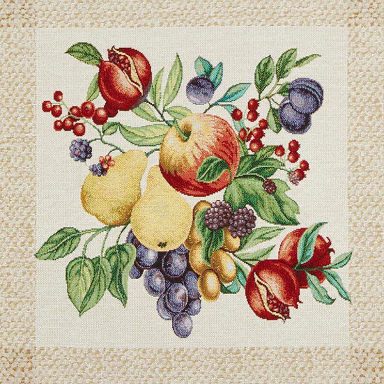 Dekorační panel Gobelín Barevné ovoce – světle béžová/karmínově červená,  image number 1