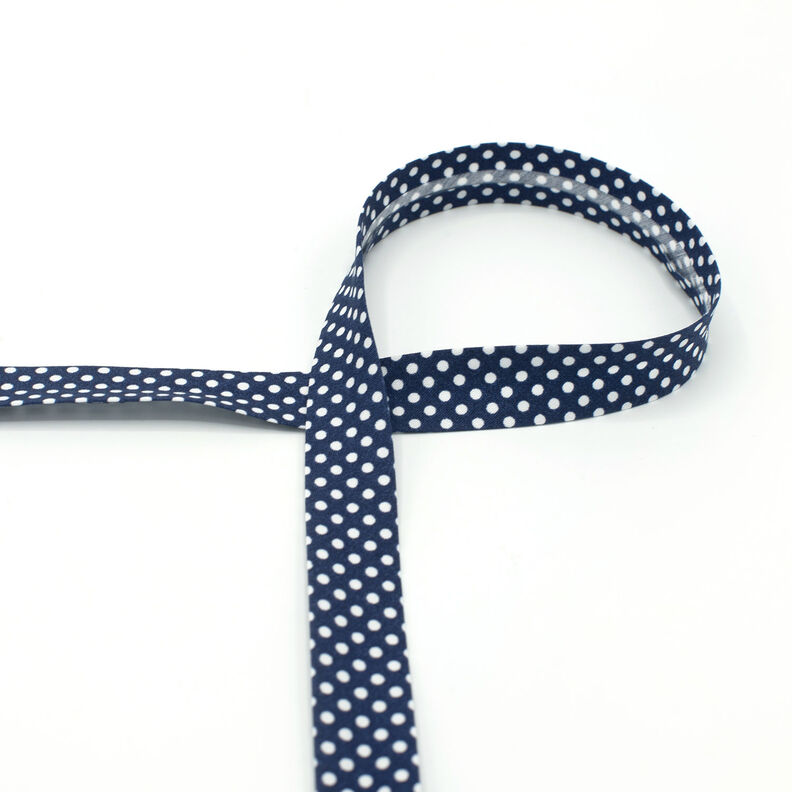 Šikmý proužek Puntíky [18 mm] – namornicka modr,  image number 2