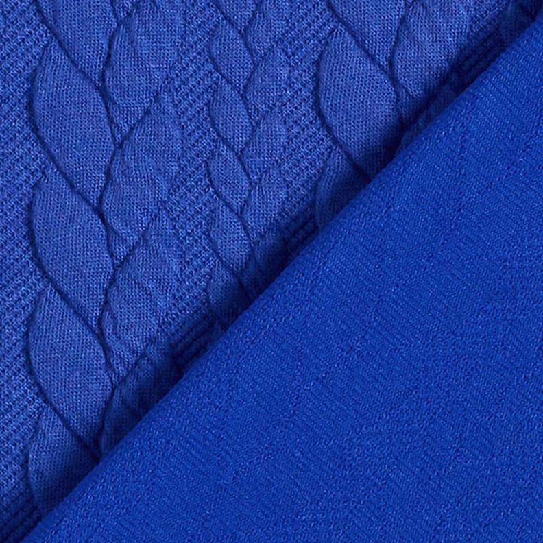 Žerzejový žakár kloké Copánkový vzor – královská modr,  image number 4