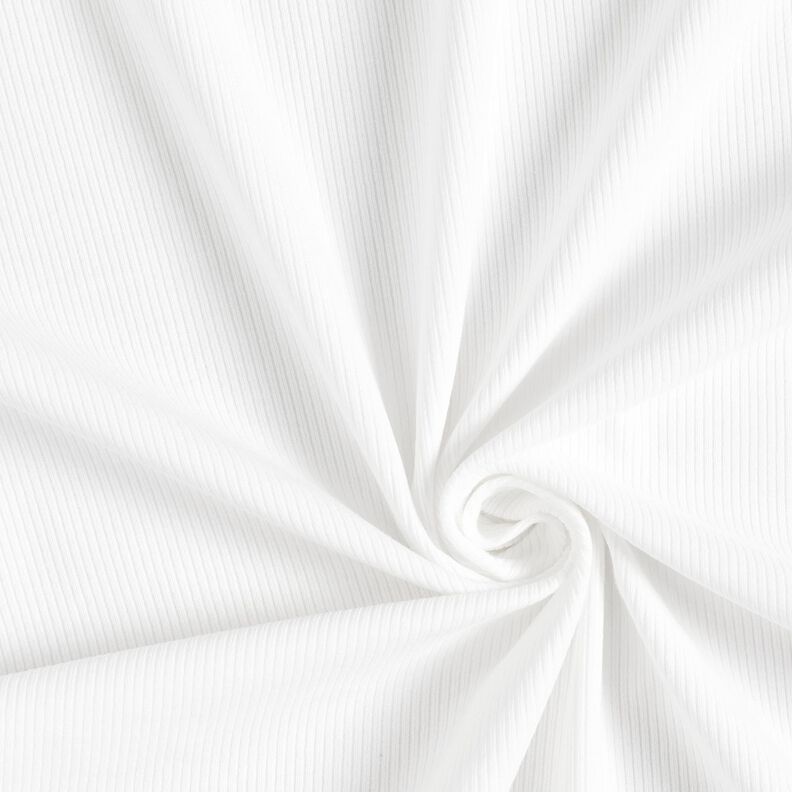 Žebrovaný žerzej Jemná žebra 2-1-1-1 – bílá,  image number 1