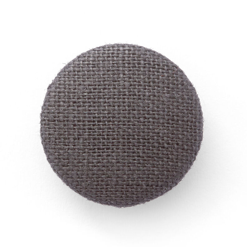 Potažený knoflík, Len Medium  – břidlicově šedá,  image number 1