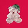 Panel Francouzské froté letní teplákovina Vánoční plyšový medvídek – vlněná bílá/červená,  thumbnail number 7