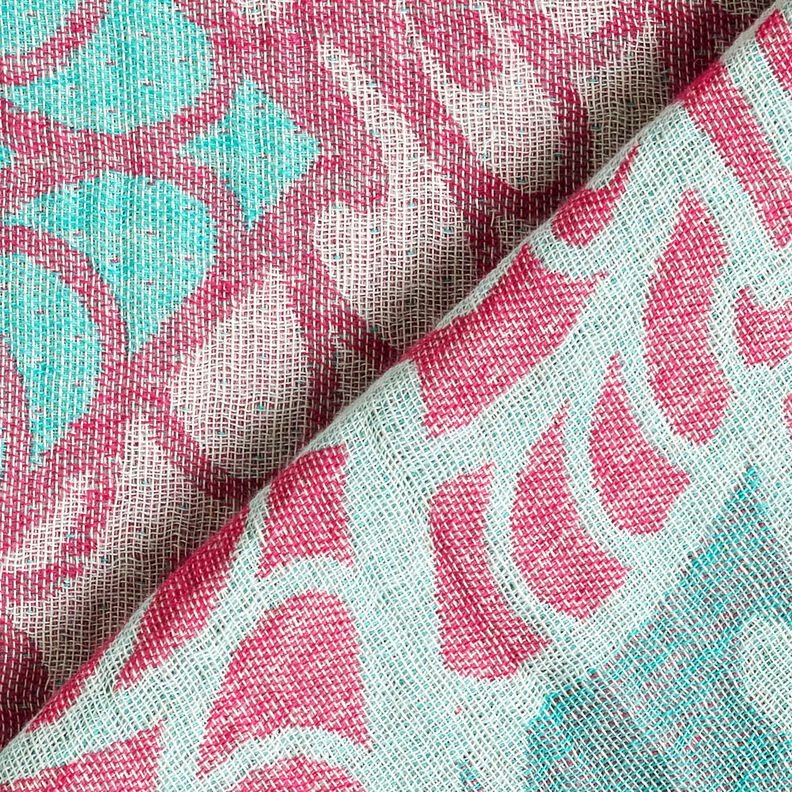 Plážové oblečení Hamamtuch Jacquard-Ornamente – máta peprná/purpurová,  image number 4