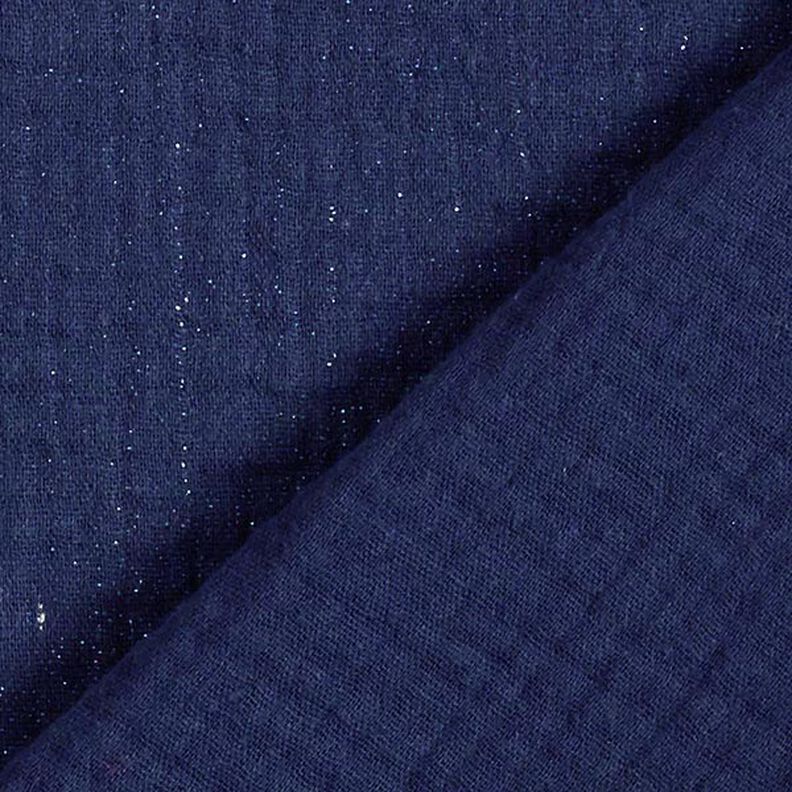 Mušelín / dvojitá mačkaná tkanina Jemné třpytivé puntíky| by Poppy – namornicka modr,  image number 4