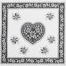 Dekorační panel Gobelín Alpské srdce – slonová kost/šedá,  thumbnail number 1