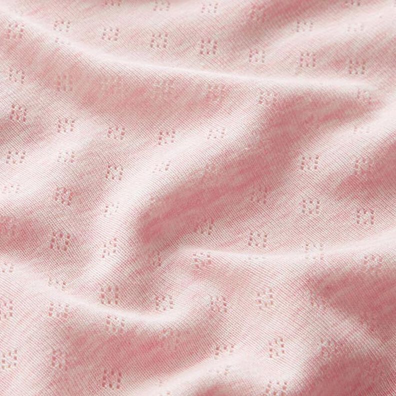 Žerzej z jemného úpletu s dírkovaným vzorem  Melange – světle růžová,  image number 2