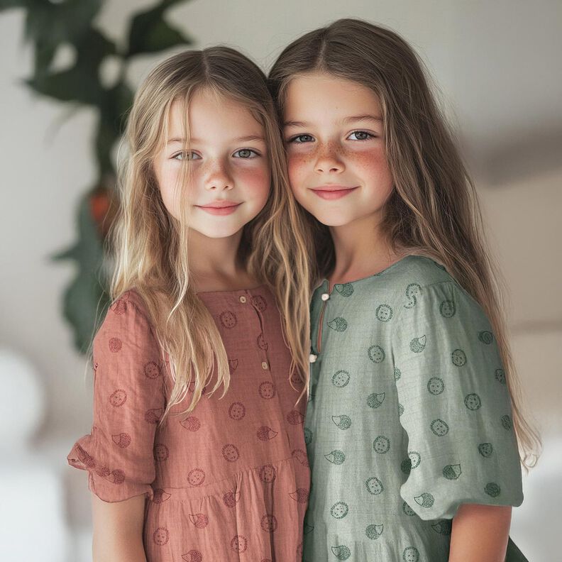 Mušelín / dvojitá mačkaná tkanina Ježek | Poppy Fabrics – přírodni/světle hnědá,  image number 5
