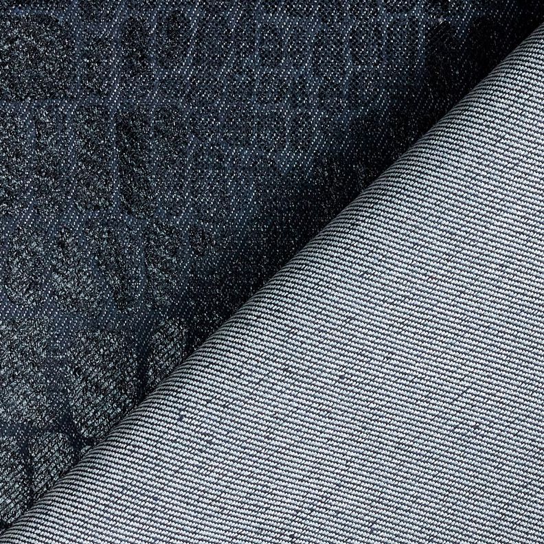 Viskózový denim s hadím vzorem – černomodrá, image number 4