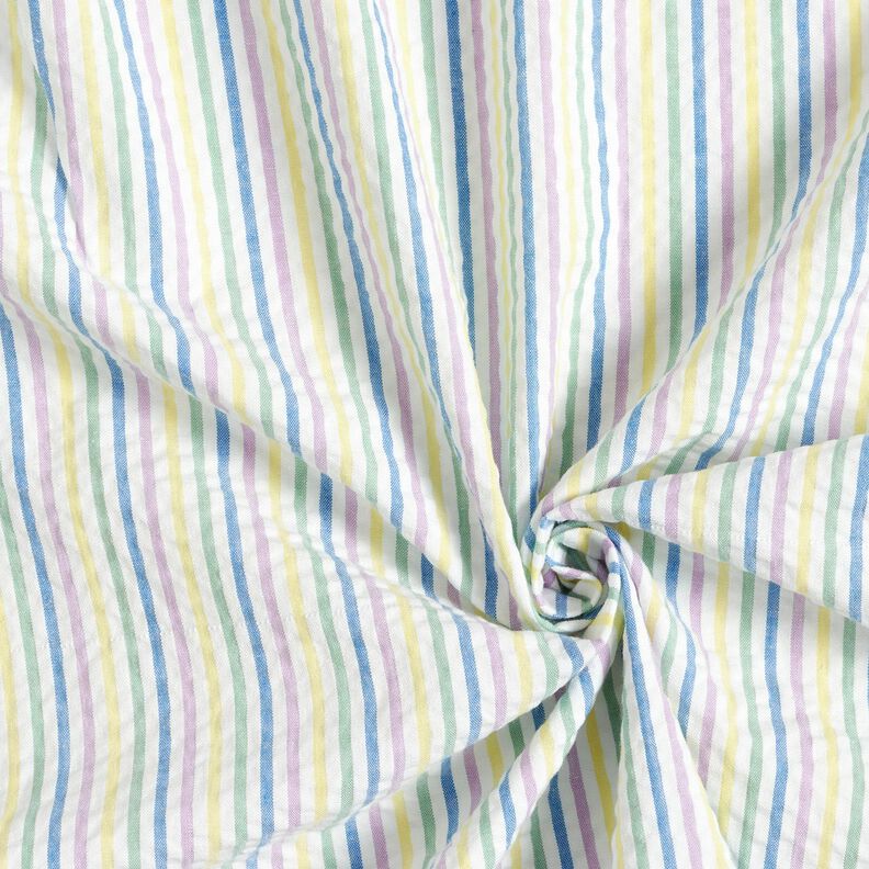 Seersucker Bavlna Mix pruhů – bílá,  image number 3