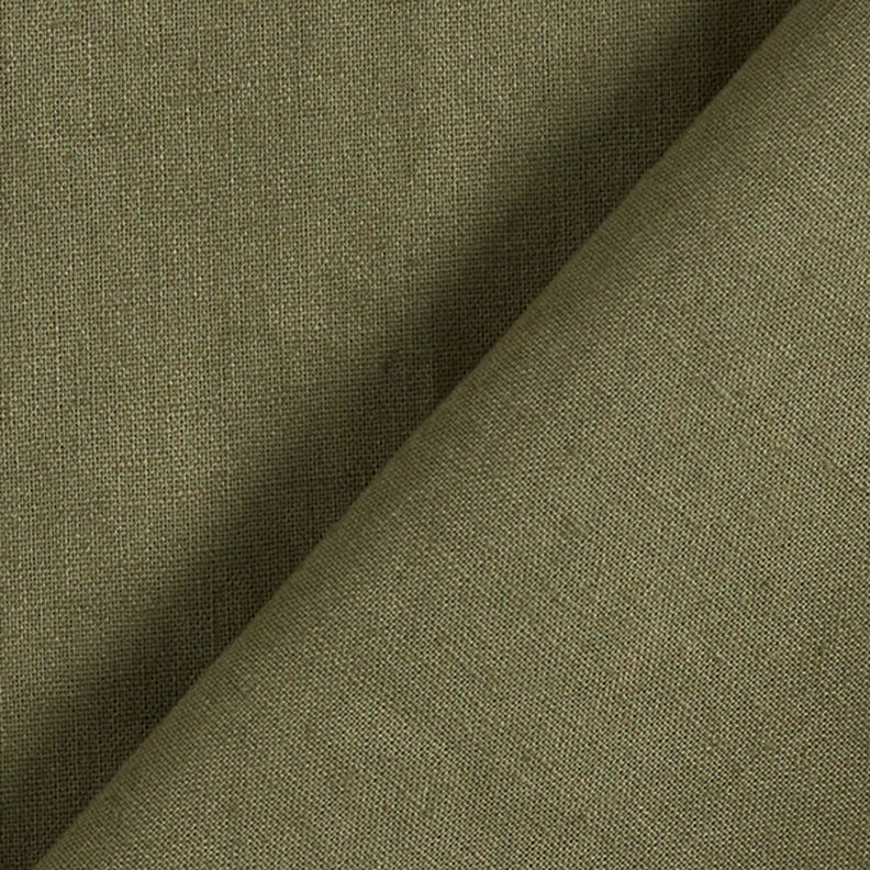 Směs lnu a bavlny Jednobarevné provedení – tmave olivová,  image number 3