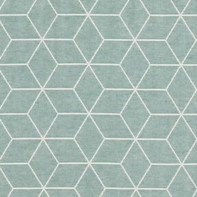 Dekorační látka Žakár Moderní kostky – rákosove zelená/slonová kost, 