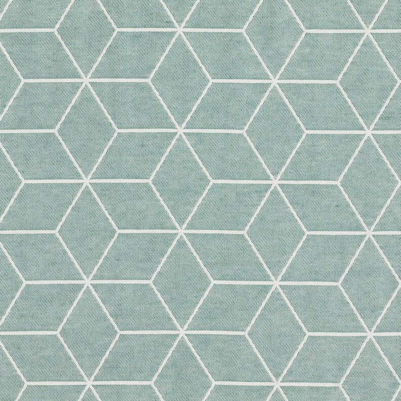 Dekorační látka Žakár Moderní kostky – rákosove zelená/slonová kost,  image number 1