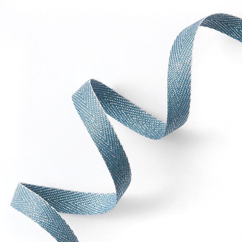Tkaná stuha Metalický [9 mm] – brilantní modrá/stříbrná metalická,  image number 1