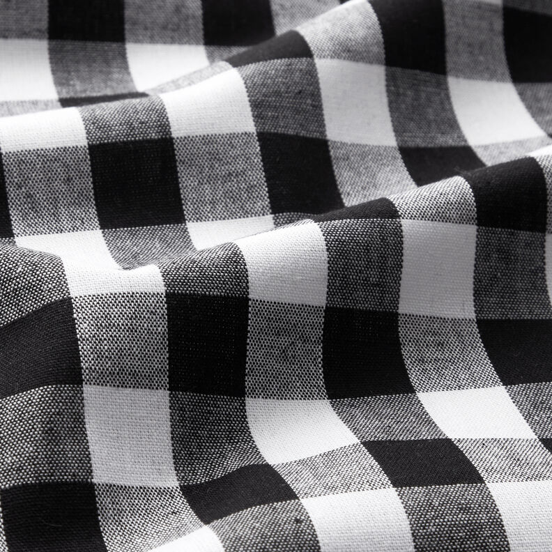 Bavlněná látka Vichy károvaná 1,7 cm – černá/bílá,  image number 2