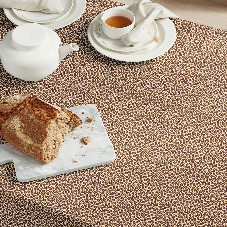 Bavlněná látka Kreton Malý leopard – béžová/hnědá,  image number 5