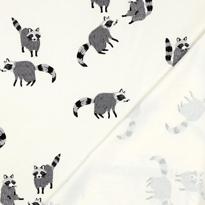 Bavlněný žerzej Mývalové digitální potisk | Poppy Fabrics – vlněná bílá,  image number 4