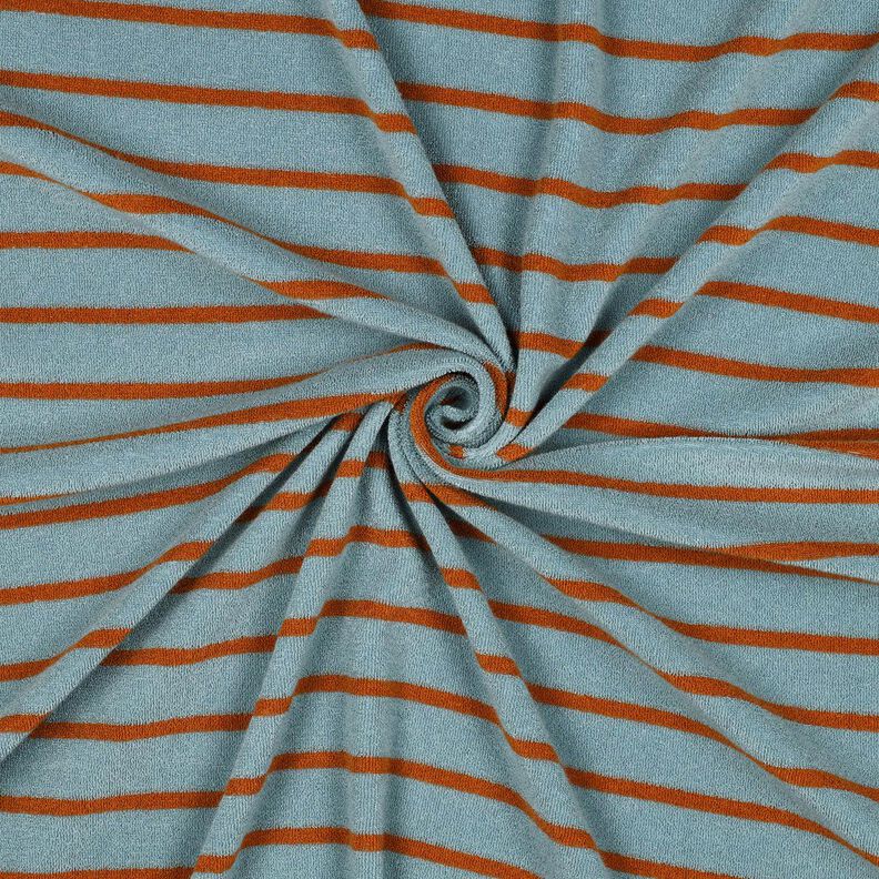 Froté žerzej Proužky | Poppy Fabrics – holubí modrá/mědená,  image number 3
